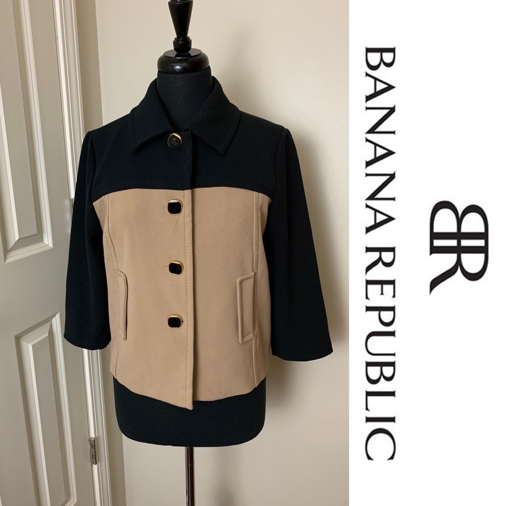 Banana Republic Black Tan Jacket